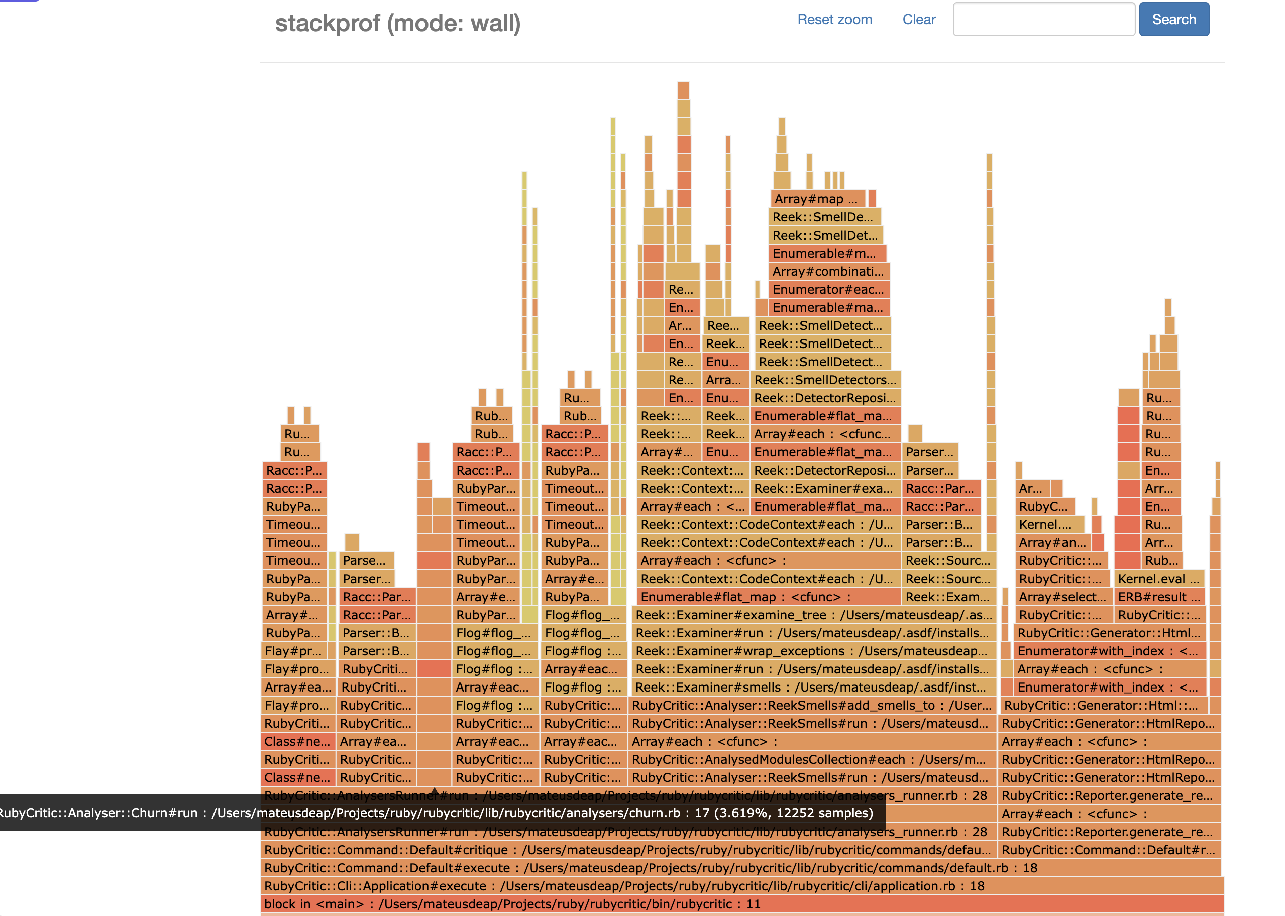 Rails flamegraph after memoizing the call to rev-parse